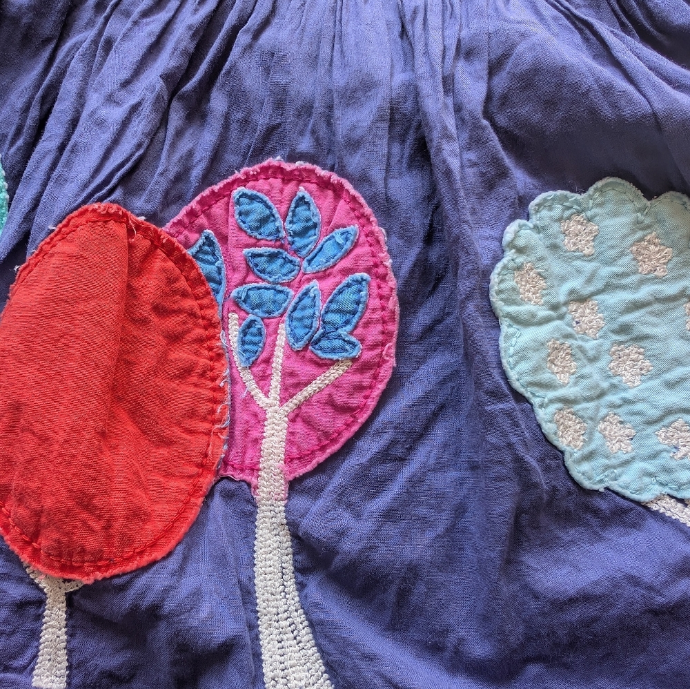 Boden Skirt with Colorful Tree Applique 18-2Y - Picture 2 of 5